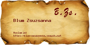 Blum Zsuzsanna névjegykártya